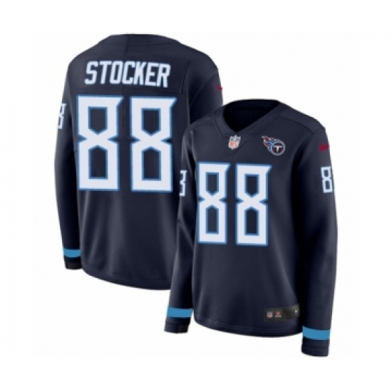 Women's Nike Tennessee Titans #88 Luke Stocker Limited Navy Blue Therma Long Sleeve NFL Jersey - Ujersey