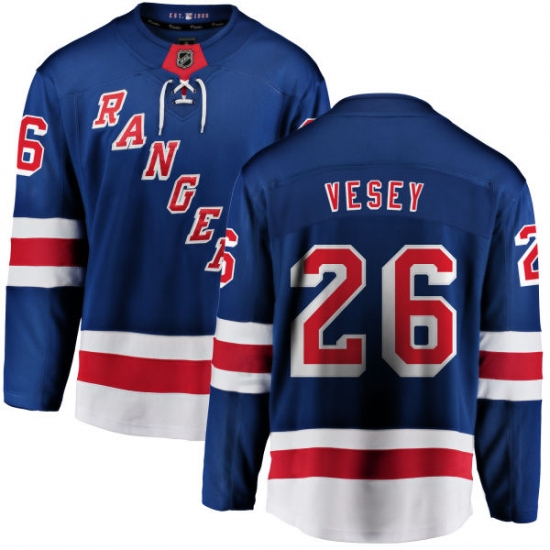 Men's New York Rangers #26 Jimmy Vesey Fanatics Branded Royal Blue Home Breakaway NHL Jersey - Ujersey