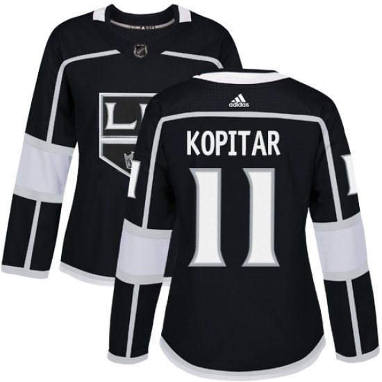 Women's Adidas Los Angeles Kings #11 Anze Kopitar Authentic Black Home NHL Jersey - Ujersey