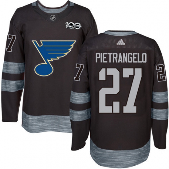 Men's Adidas St. Louis Blues #27 Alex Pietrangelo Authentic Black 1917-2017 100th Anniversary NHL Jersey - Ujersey