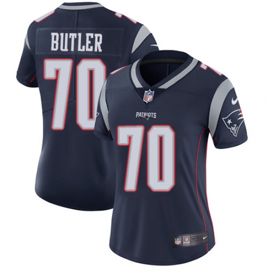 Women's Nike New England Patriots #70 Adam Butler Navy Blue Team Color Vapor Untouchable Limited Player NFL Jersey - Ujersey