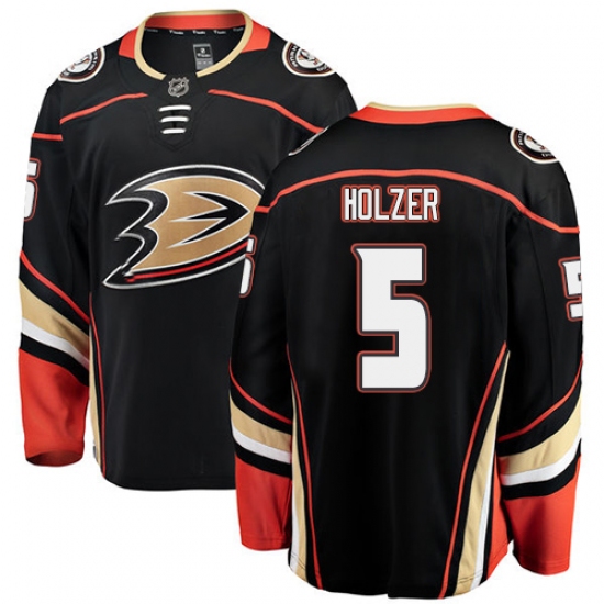 Youth Anaheim Ducks #5 Korbinian Holzer Fanatics Branded Black Home Breakaway NHL Jersey - Ujersey