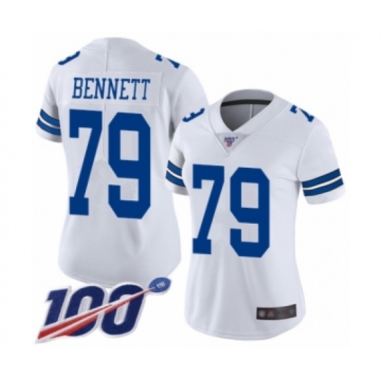 Women's Dallas Cowboys #79 Michael Bennett White Vapor Untouchable Limited Player 100th Season Football Jersey - Ujersey