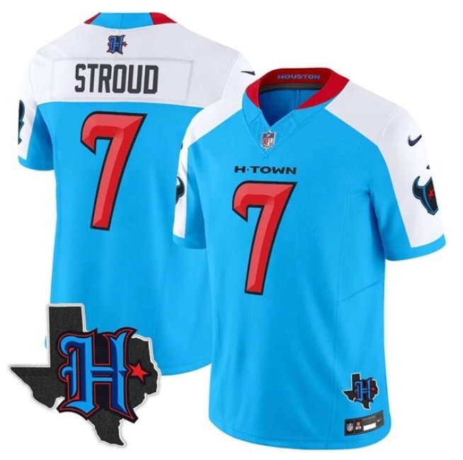 Men’s Houston Texans C.J. Stroud #7 Blue White F.U.S.E. Football Stitched Jersey - Ujersey