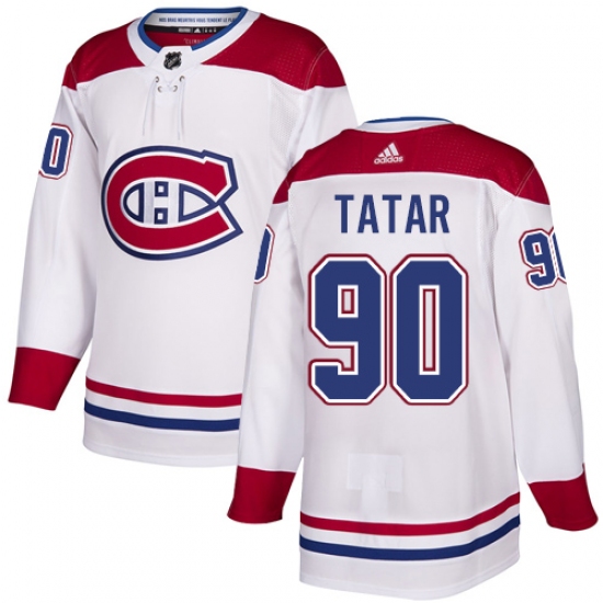Men's Adidas Montreal Canadiens #90 Tomas Tatar Authentic White Away NHL Jersey - Ujersey