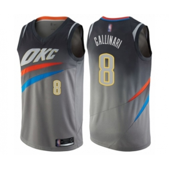 Youth Oklahoma City Thunder #8 Danilo Gallinari Swingman Gray Basketball Jersey - City Edition