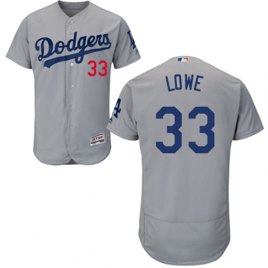 Men's Majestic Los Angeles Dodgers #33 Mark Lowe Gray Alternate Flex Base Authentic Collection MLB Jersey - Ujersey