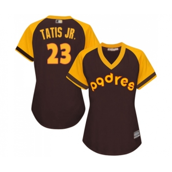 Women's San Diego Padres #23 Fernando Tatis Jr. Replica Brown Alternate Cooperstown Cool Base Baseball Jersey - Ujersey