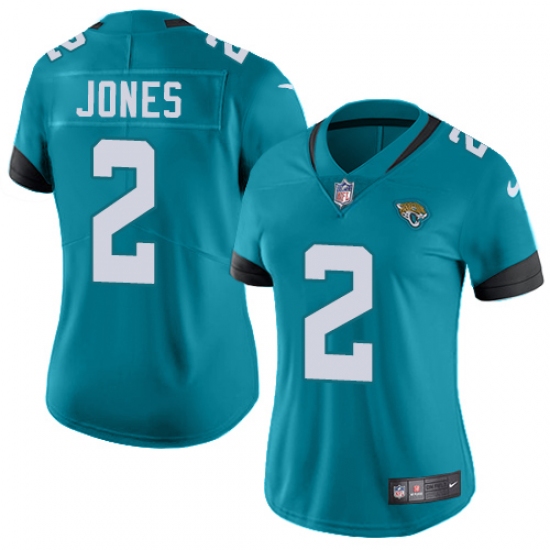 Women's Nike Jacksonville Jaguars #2 Landry Jones Teal Green Alternate Vapor Untouchable Limited Player NFL Jersey - Ujersey