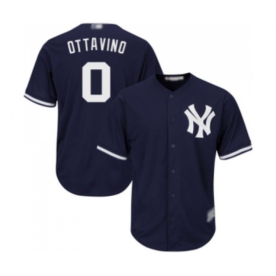 Men's New York Yankees #0 Adam Ottavino Replica Navy Blue Alternate Baseball Jersey - Ujersey