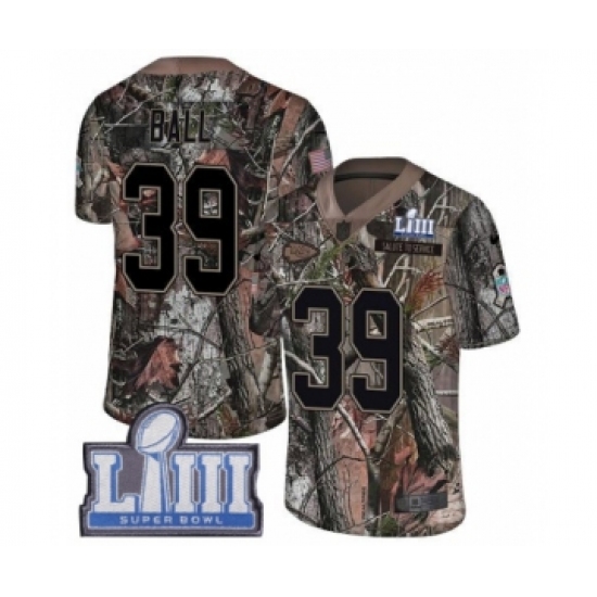 Youth Nike New England Patriots #39 Montee Ball Camo Untouchable Limited Super Bowl LIII Bound NFL Jersey - Ujersey