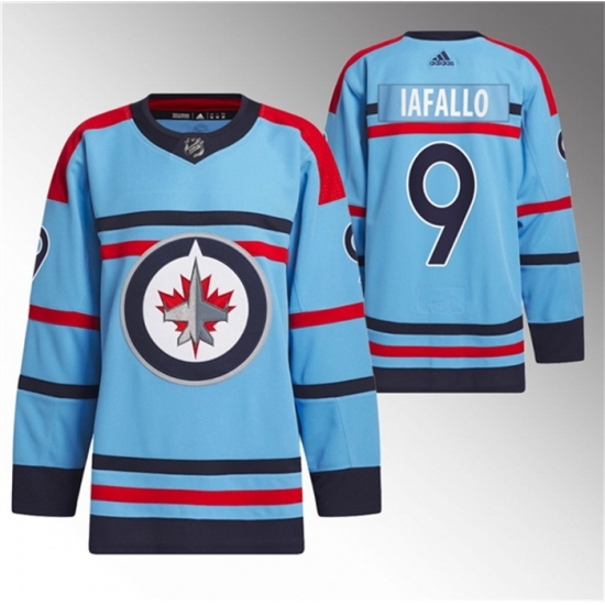 Men's Winnipeg Jets #9 Alex Iafallo Light Blue Anniversary Primegreen Stitched Jersey - Ujersey