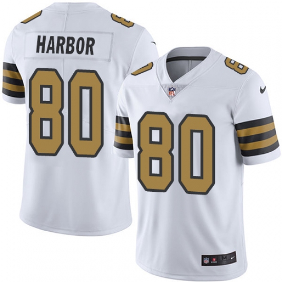 Men's Nike New Orleans Saints #85 Clay Harbor Limited White Rush Vapor Untouchable NFL Jersey - Ujersey