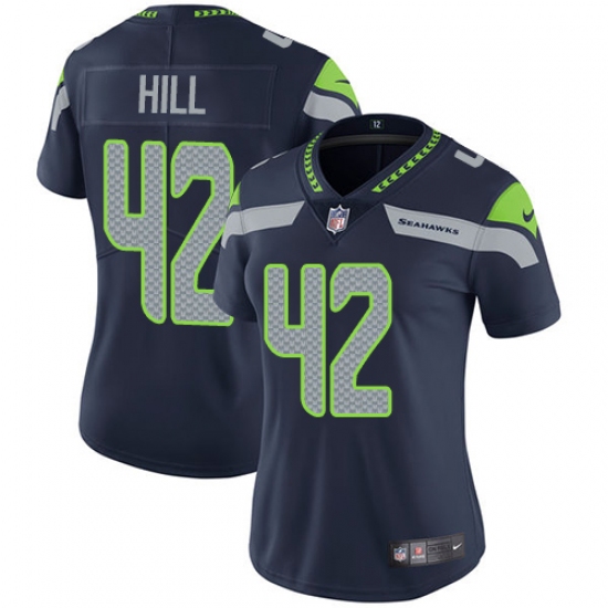 Women's Nike Seattle Seahawks #42 Delano Hill Navy Blue Team Color Vapor Untouchable Elite Player NFL Jersey - Ujersey