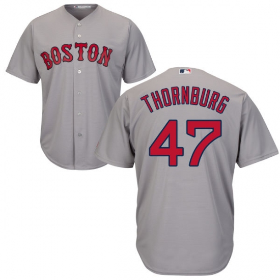 Youth Majestic Boston Red Sox #47 Tyler Thornburg Authentic Grey Road Cool Base MLB Jersey - Ujersey