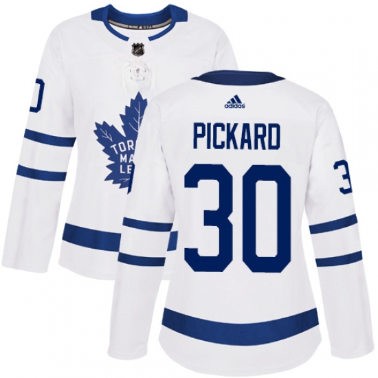 Women's Adidas Toronto Maple Leafs #30 Calvin Pickard Authentic White Away NHL Jersey - Ujersey
