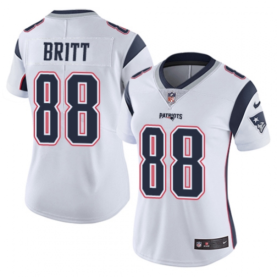 Women's Nike New England Patriots #88 Kenny Britt White Vapor Untouchable Limited Player NFL Jersey - Ujersey