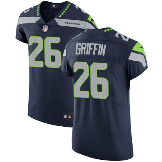 Men's Nike Seattle Seahawks #26 Shaquill Griffin Steel Blue Team Color Vapor Untouchable Elite Player NFL Jersey - Ujersey
