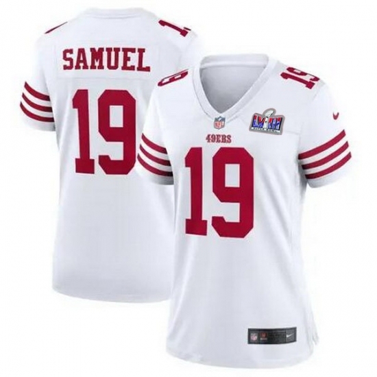 Women's San Francisco 49ers #19 Deebo Samuel White 2023 F U S E Vapor Untouchable Limited Stitched Football 2024 Super Bowl LVIII Jersey - Ujersey