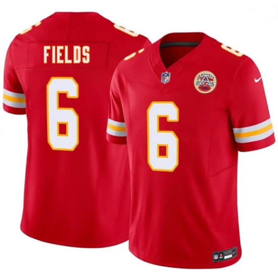 Men’s Kansas City Chiefs #6 Justin Fields Red 2026 F.U.S.E. Vapor Untouchable Limited Football Stitched Jersey - Ujersey