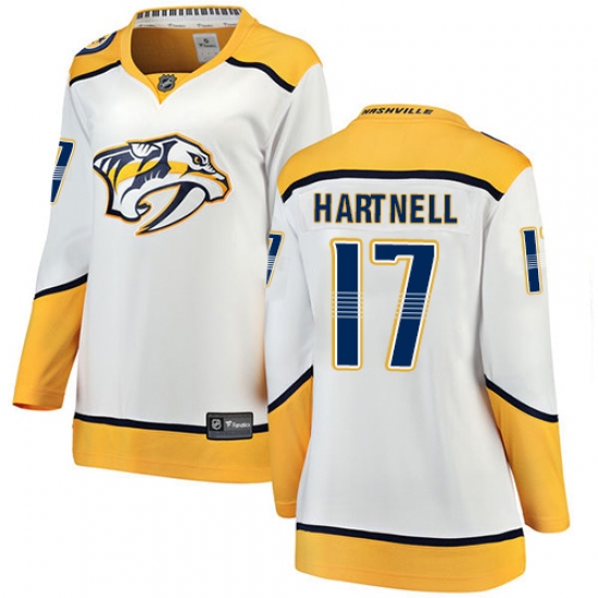 Women's Nashville Predators #17 Scott Hartnell Fanatics Branded White Away Breakaway NHL Jersey - Ujersey