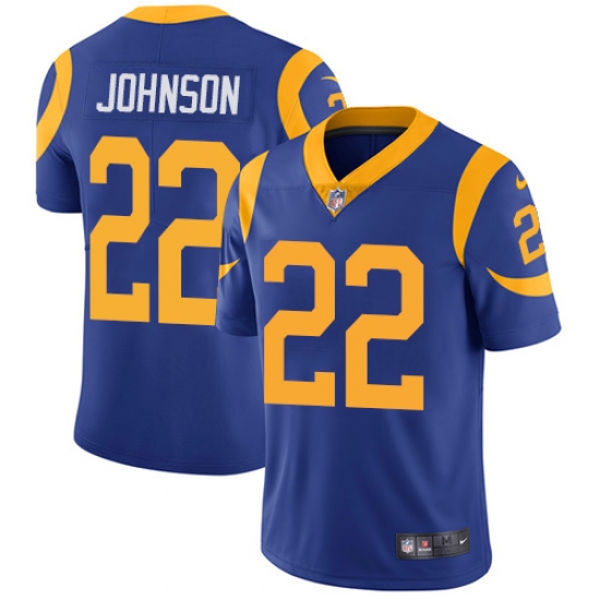 Youth Nike Los Angeles Rams #22 Trumaine Johnson Royal Blue Alternate Vapor Untouchable Limited Player NFL Jersey - Ujersey