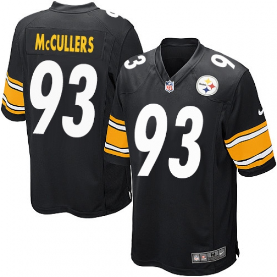 Men's Nike Pittsburgh Steelers #93 Dan McCullers Game Black Team Color NFL Jersey - Ujersey