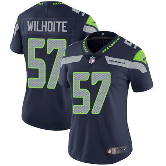 Women's Nike Seattle Seahawks #57 Michael Wilhoite Steel Blue Team Color Vapor Untouchable Limited Player NFL Jersey - Ujersey