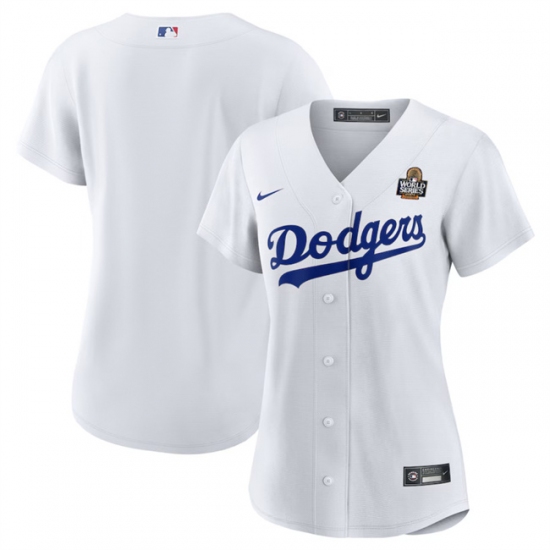 Women's Los Angeles Dodgers Blank White 2024 World Series Cool Base Stitched Baseball Jersey(Run Small) - Ujersey