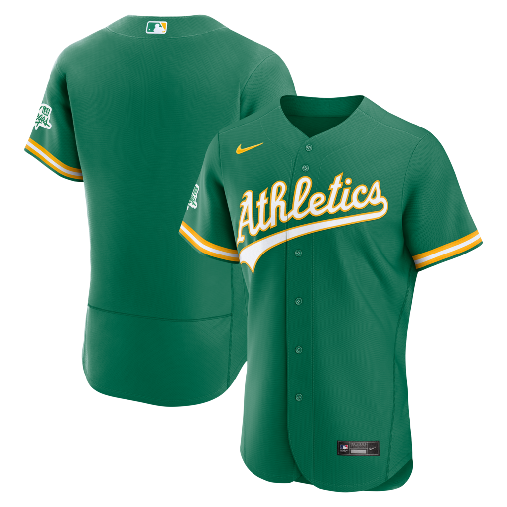 Men's Athletics Nike Green Alternate Authentic Jersey - Ujersey