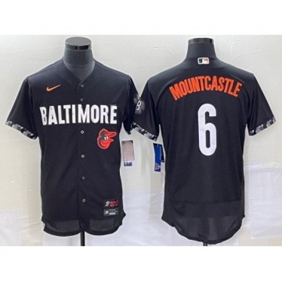 Men's Baltimore Orioles #6 Ryan Mountcastle Black 2023 City Connect Flex Base Stitched Jersey - Ujersey