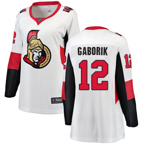 Women's Ottawa Senators #12 Marian Gaborik Fanatics Branded White Away Breakaway NHL Jersey - Ujersey