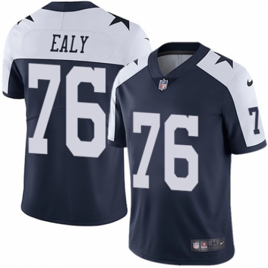 Men's Nike Dallas Cowboys #76 Kony Ealy Navy Blue Throwback Alternate Vapor Untouchable Limited Player NFL Jersey - Ujersey