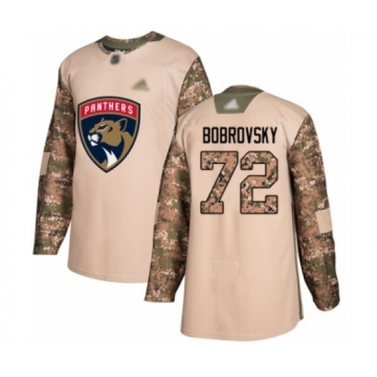 Men's Florida Panthers #72 Sergei Bobrovsky Authentic Camo Veterans Day Practice Hockey Jersey - Ujersey