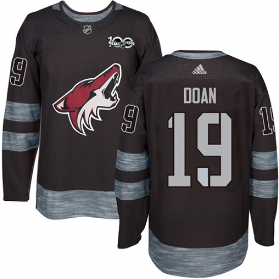 Men's Adidas Arizona Coyotes #19 Shane Doan Premier Black 1917-2017 100th Anniversary NHL Jersey - Ujersey