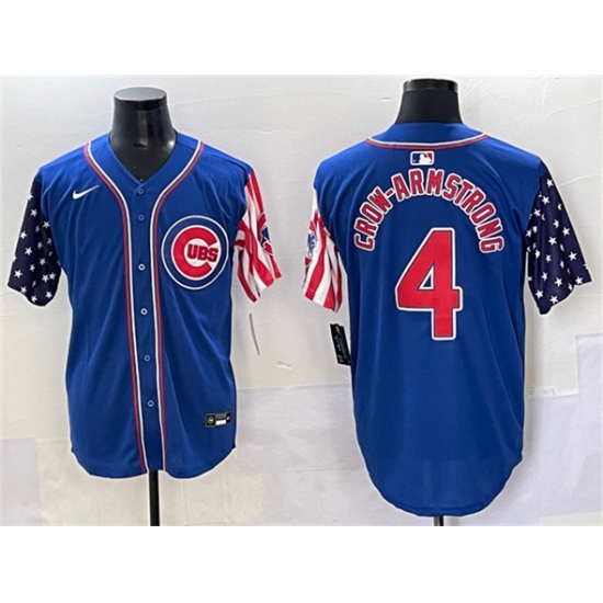 Men's Chicago Cubs #4 Pete Crow-Armstrong Royal 2025 Independence Day Vapor Premier Limited Stitched Baseball Jersey - Ujersey
