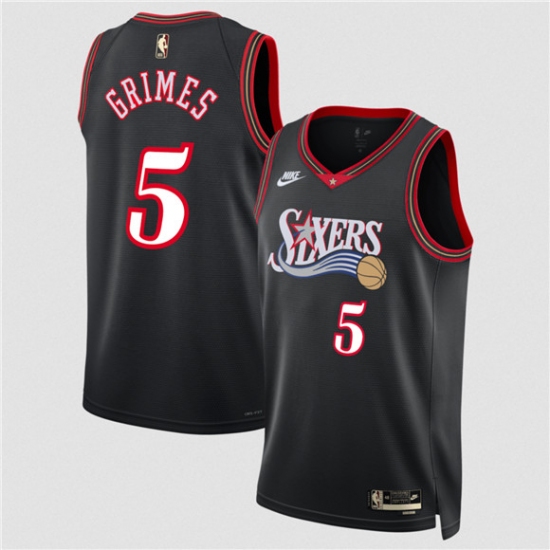 Men's Philadelphia 76ers #5 Quentin Grimes Black 2025 Classic Edition Stitched Jersey - Ujersey