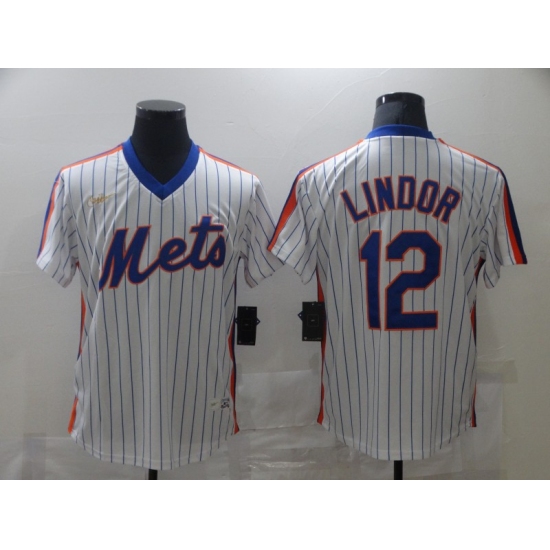 Men's Nike New York Mets #12 Francisco Lindor White Authentic Jersey - Ujersey