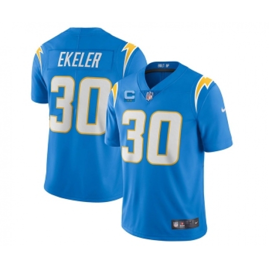 Men's Los Angeles Chargers 2022 #30 Austin Ekeler Blue With 2-star C Patch Vapor Untouchable Limited Stitched NFL Jersey - Ujersey