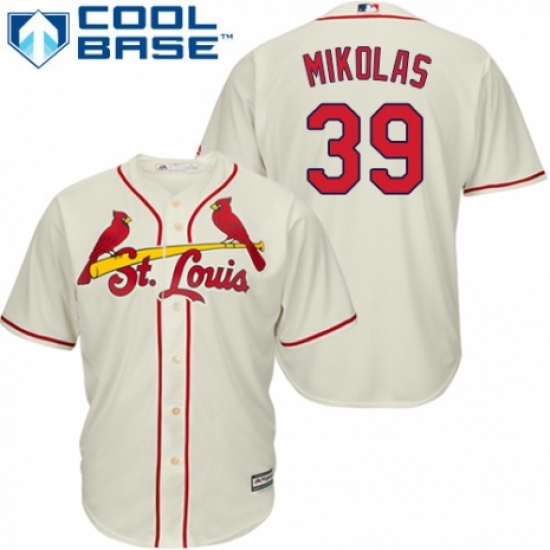 Youth Majestic St. Louis Cardinals #39 Miles Mikolas Authentic Cream Alternate Cool Base MLB Jersey - Ujersey