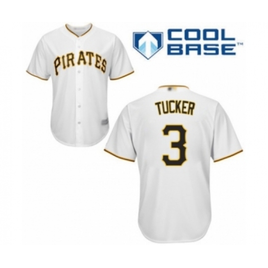 Youth Pittsburgh Pirates #3 Cole Tucker Authentic White Home Cool Base Baseball Player Jersey - Ujersey