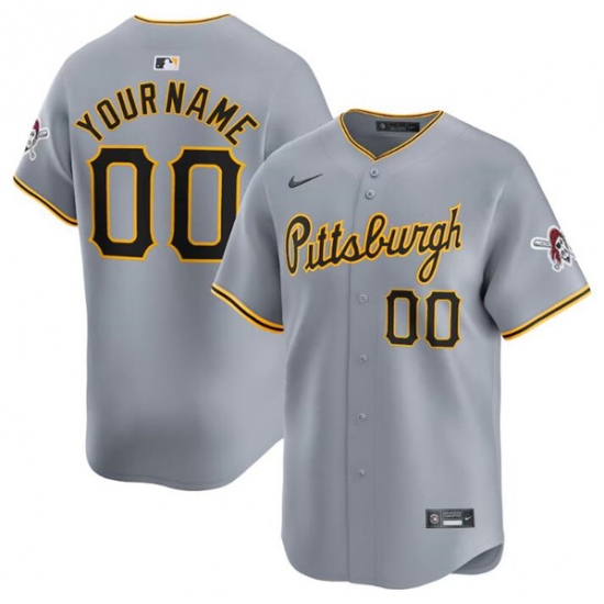 Men's Pittsburgh Pirates Active Player Custom Gray Away Limited Baseball Stitched Jersey - Ujersey