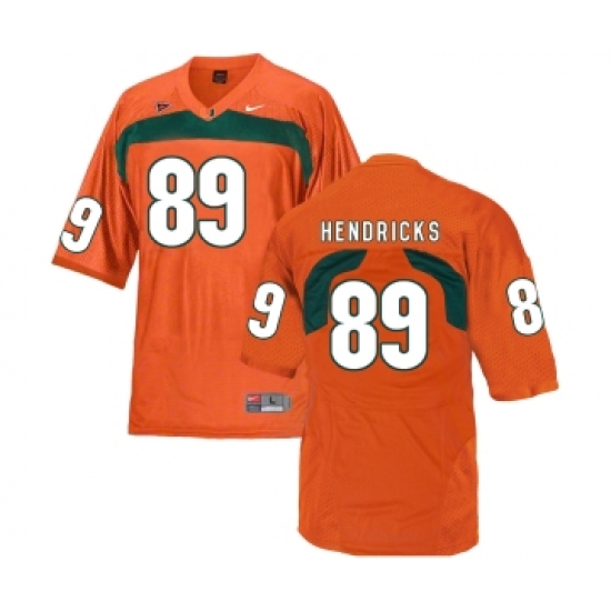 Miami Hurricanes 89 Hendricks Orange College Football Jersey - Ujersey