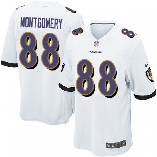 Men's Nike Baltimore Ravens #88 Ty Montgomery Game White NFL Jersey - Ujersey