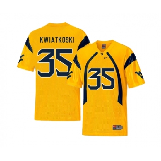West Virginia Mountaineers 35 Nick Kwiatkoski Gold College Football Jersey - Ujersey