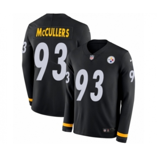 Youth Nike Pittsburgh Steelers #93 Dan McCullers Limited Black Therma Long Sleeve NFL Jersey - Ujersey