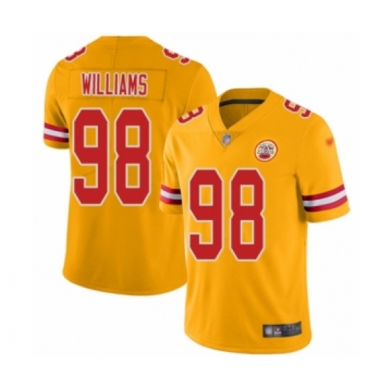 Youth Kansas City Chiefs #98 Xavier Williams Limited Gold Inverted Legend Football Jersey - Ujersey