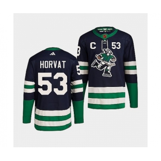 Men's Vancouver Canucks #53 Bo Horvat Navy 2022 Reverse Retro Stitched Jersey - Ujersey