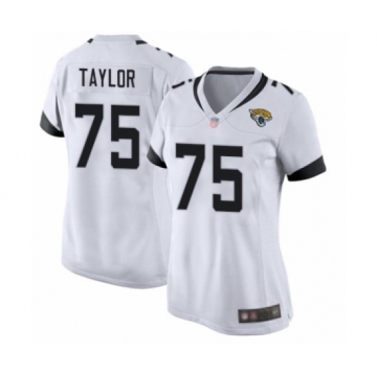 Women's Jacksonville Jaguars #75 Jawaan Taylor Game Teal Green Alternate Football Jersey - Ujersey