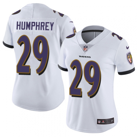 Women's Nike Baltimore Ravens #29 Marlon Humphrey White Vapor Untouchable Limited Player NFL Jersey - Ujersey